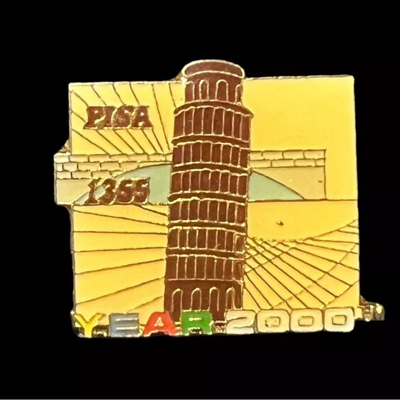 Official Pin Of Year 2000~LEANING TOWER OF PISA Travel Italy. Y2K 1 1/4”x1 Rare - Picture 2 of 5